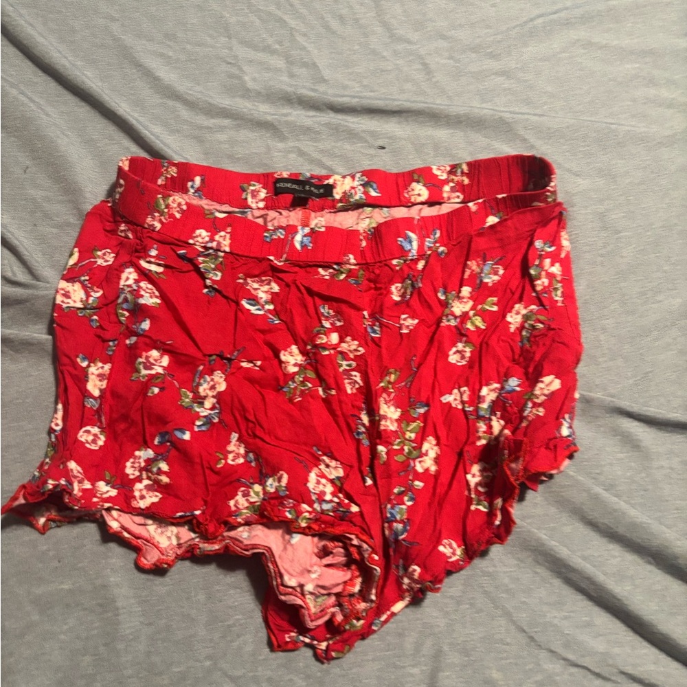 Kendall & Kylie Red Floral High Waist Shorts